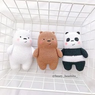 Bear we bare bears handmade Wool