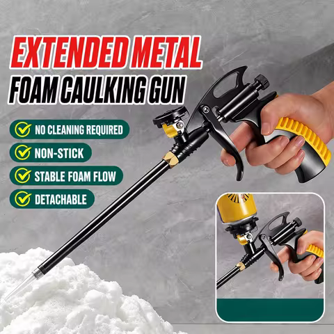 PTFE Coated PU Foam Gun Metal No Clean Polyurethane Sealant Applicator Durable Caulking Tool For Con