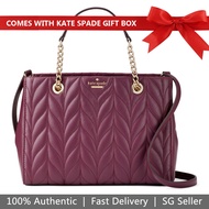 Kate Spade Handbag Crossbody Bag Meena Briar Lane Quilted Deep Plum Purple # WKRU5575