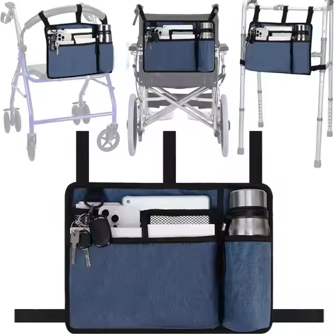 Walker Bag Basket with Cup Holder Suit for Adult Folding Walkers Seniors, Elderly, Handicap Carry St