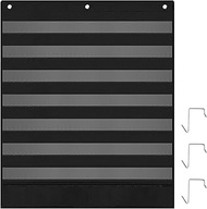 BESARME 7+2 Pockets Standard Pocket Chart for Classroom 7 Clear Words Chart with 2 Storage Pocket fo