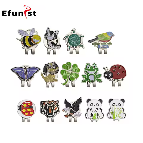 1pcs Golf Ball Maker With Golf Hat Clip Magnetic Alloy Marker Golf Accessories Animal style 24 Kinds