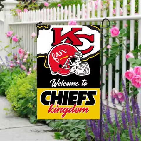 Kansas City Chiefs Football Fans 12x18" Garden Flag Double Sided Yard Banner mmn