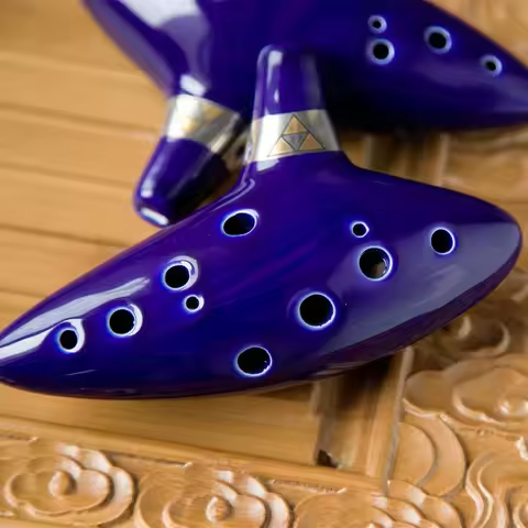 Ocarina Ceramic Legend Of 12 Holes Ceramic Alto C Ocarina Flute Blue Inspired Time Musical Instrumen