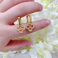 10k Gold Clover Dangling Earrings