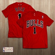 [S-5XL]เสื้อยืดพิมพ์ลาย เสื้อยืด พิมพ์ลาย Clic Edition Chicago Bulls Basketball No. 1 Derrick Rose(S