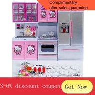 mini fridge Hello Kitty Children Play House Simulation Mini Kitchen Toy Baby Cooking Toy Coyer Refrigerator Girl3-6Years