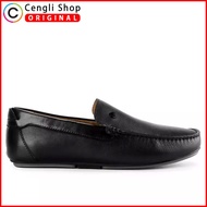 HM05 SEPATU PRIA SLIP ON HUSH PUPPIES ORIGINAL PANSUS KULIT ASLI HITAM