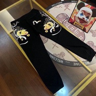 EVISU 2025 Spring New Style Street Wear God of Fortune Men's Pants Copper Wire Printed Letter Casual