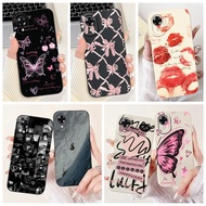 For OPPO A17 CPH2477 Case Lovely Bowknot Graffiti Soft Liquid Silicone Protective Phone Cover For OP