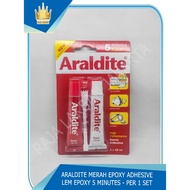 MERAH Araldite Red/Iron Glue/Epoxy Multipurpose Glue 5 Minutes Rapid