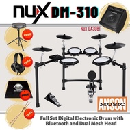 Nux DM-310 Full Set Digital Electronic Drum with Bluetooth and Dual Mesh Head With Nux DA30BT (DM310