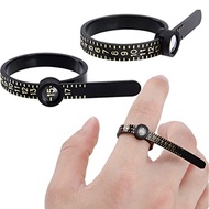 JJ* Rings Sizer Measuring Tools Measure Finger Size Accurately Reusable Clear Print with Magnifying 