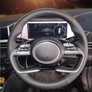 For Hyundai AVANTE Santa Cruz Tucson Plug I20 Tucson CN7 Artificial Leather Car Steering Wheel Cover