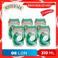 LỐC 6 LON TRÀ BÍ ĐAO ÍT ĐƯỜNG WINTER MELON TEA LESS SUGAR WONDERFARM 310ML