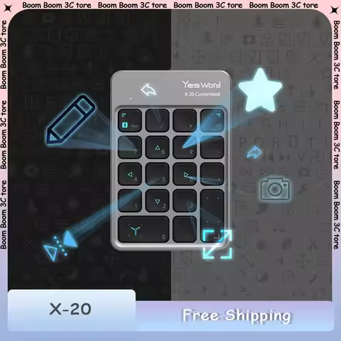 YesWord X-20 Bluetooth Custom Keyboard Used for Procreate Goodnotes Csp and Support Ipad Mac and Win