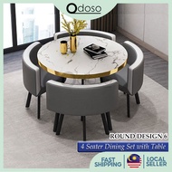 ODOSO Home Prime HP027 Premium 4 Seater Modern Dining Table with 4 Chairs Meja Makan 4 Kerusi Perabo