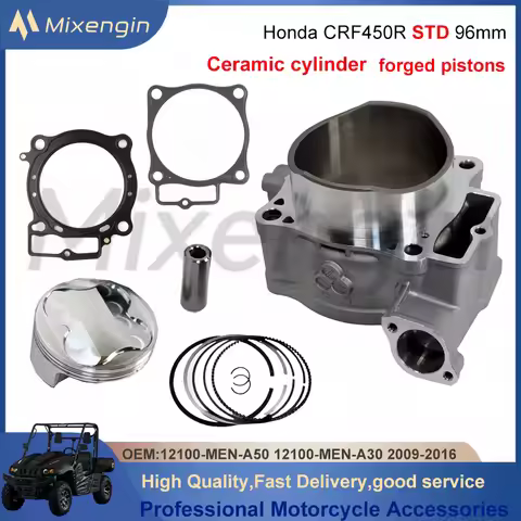 Motorcycle Cylinder Piston Gasket Kit For Honda CRF450R CRF 450 R STD 96mm 2009-2016 12100-MEN-A50 T