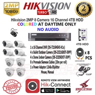 HIKVISION 2MP  8 CAMERA 16 Channel DVR 4TB HDD Turbo HD CCTV Package