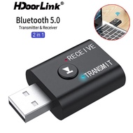 HdoorLink BT5.0 Bluetooth Adapter Wireless Audio Receiver and Transmitter Dual Function Bluetooth 5.0 USB Dongle For Speaker Headset Car