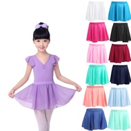 Girls Kids Ballet Skirt Sheer Chiffon Ballet Tutu Pink Kids Gymnastics Leotard Skirts Dance Skirt