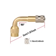 90 Degree Angle Brass Motorcycle Bent Valve Adaptor Tyre Tube Valve Extension Adapter for Car Truck 