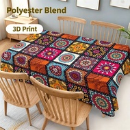 Mandala Table Cover Festival Bohemian, Rectangular Bohemian Colorful Home Tablecloths Decoration