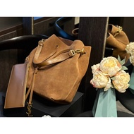 YSL1333 Retro Elegant Brown Coffee Color Suede Handbag