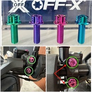 OFF-X Titanium GR5 Side Handle Bar Screw M6 Crown Head Skru Motorcycle Complete Screw Set Titanium S