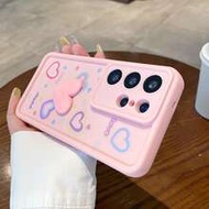 1pc Rainbow Heart Drawing + Heart Gel Case, Tiered Phone Case [International Version, Not Domestic],