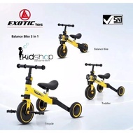 Balance Bike Pushbike Push Bike for Children 3 Wheels Exotic Original and Trusted