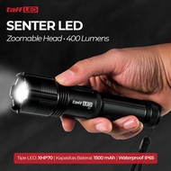 LED Tactical Flashlight Zoomable Head XHP70 400 Lumens