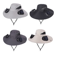 Wire Solar Fan Hat Outdoor Fishing Sun Protection Hat Mountaineering Adventure Wide Brim Sun Hat Fan