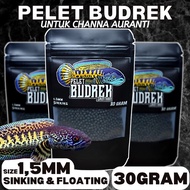 Auranti budrek Pellets For channa aurantimaculata Fish 30gram 1.5mm &amp; 5mm