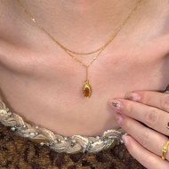 12.2 Retro Caramel Color Tiger Eye Necklace Female Melade Exquisite Fashion Unique Necklace