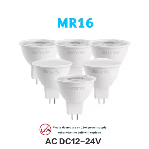 10-50Pack MR16 GU5.3 LED Spotlight AC DC 12V 24V Power 3W-8W 38ower°/120° Replace 50W Halogen Lamp f