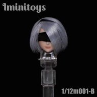 廠家直發現貨Iminitoys 1/12女兵人m001動漫美女頭雕模型頭雕四款白膚