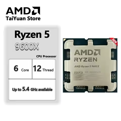 AMD Ryzen 5 9600X Processor 5.4GHz 6-Core 12-Thread 38MB Game Cache 4NM TDP 65W Socket AM5 Gaming CP