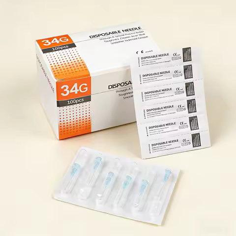 100pcs 34G 6mm Disposable Needle 34G 1.5mm 2.5mm 4mm 8mm 13mm Eyelid Tools