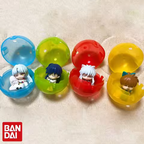 Bandai Inuyasha Sleeping Style Gashapon Figures Sesshomaru Kagome Collectible Anime Figurines Deskto