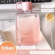 water bottle 水瓶 Tritan Flat Water Cup Female New Style 2025 Large Capacity Water Bottle Portable Cof