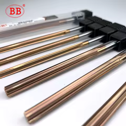 BB 1mm-20mm Carbide Reamer Coated Spiral Straight Flute H7 Chucking Hardened Steel Metal Cutter 4 6