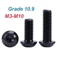 [XM] Black Grade 10.9 High-Strength Round Head Torx Screw M3-M10 Pan Head Torx Screw Anti-theft Scre