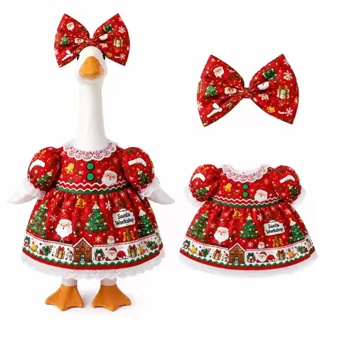 Handcrafted Christmas Porch Goose Outfits Adjustable Hat Christmas Theme Porch Goose Costume Funny C