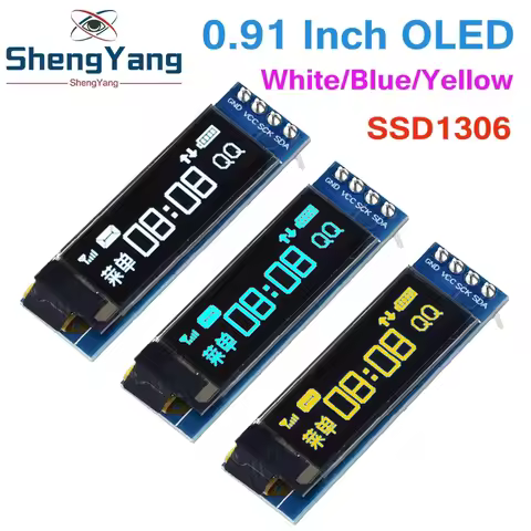 TZT 0.91 inch OLED module 0.91" white blue OLED 128X32 OLED LCD LED Display Module 0.91" IIC Communi