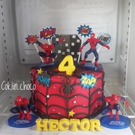 kue ulang tahun spiderman/ cake birthday spiderman kue tart karakter - brownies diameter 22