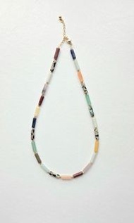 14K包金 天然無優化瑪瑙 青金石 東陵玉 長管 鎖骨鏈 頸鏈 項鏈