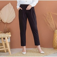 Thick, Stretchy, Anti-Wrinkle Basic Scuba Pants - Bawan Wanita - Long Pants / Beggy Pants