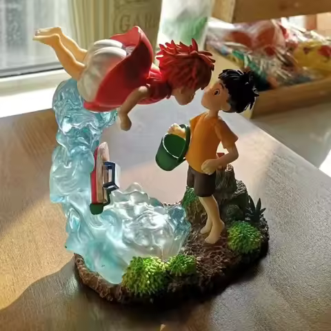 Figura de Ponyo en el acantilado, figura de Ponyo Sou Sky Seagal, estatua de Pvc, figura de acción d