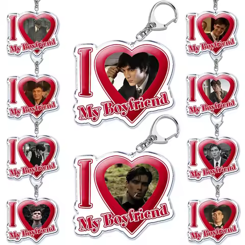 Red Heart I Love My Boyfriend Cillian Murphy Acrylic Key Chain Pendant Bf Oppenheimer Key Ring Keych